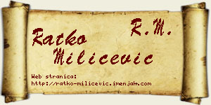 Ratko Milićević vizit kartica